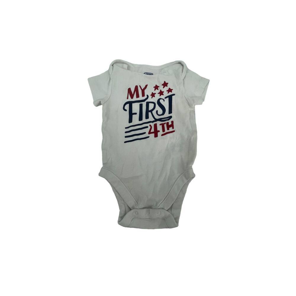 Old Navy First Fourth of July Short Sleeve One Piece Bodysuit Size 6-12 Months